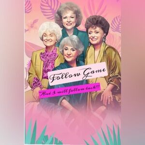 Follow Game Party Card Set - Pink & Teal Artwork